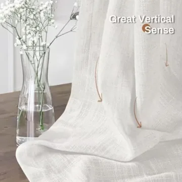 INOVADAY Thick Linen Curtains for Living Room Bedroom