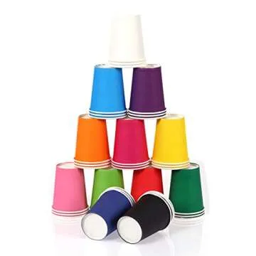 Chenhon Eco-Friendly Multi-Color Disposable Party Cups 50pcs (8oz)