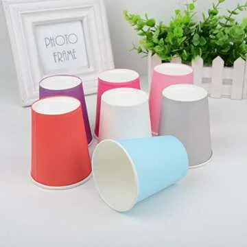 Chenhon Eco-Friendly Multi-Color Disposable Cups 50pcs