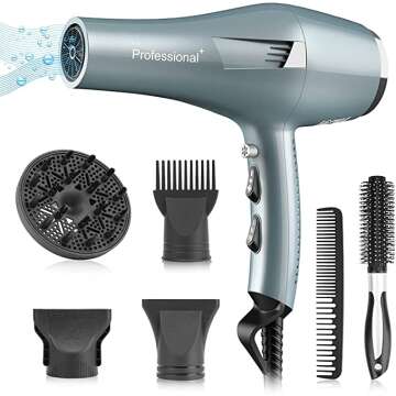 Faszin Ionic Pro Hair Dryer with Diffuser & Comb