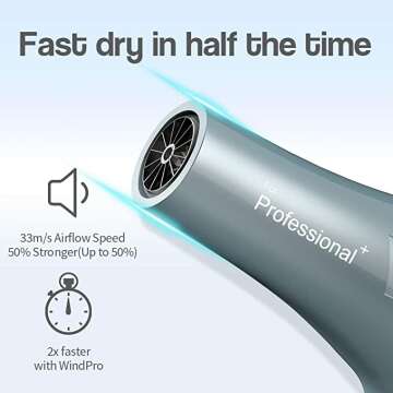 Faszin Ionic Pro Hair Dryer with Diffuser & Comb