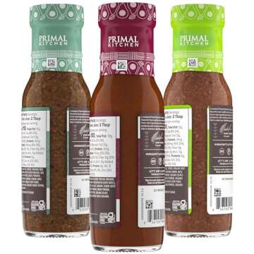 Primal Kitchen Italian Dressing, Balsamic Vinaigrette, and Greek Dressing & Marinade, Made with Avoc...