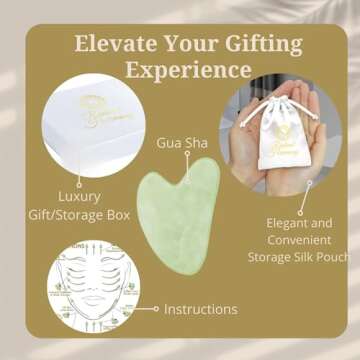 Radiant Harmony Jade Gua Sha Stone - Safe Guasha Tool For Face, Giftable, Authentic & Travel Friendl...