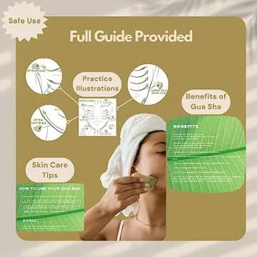 Radiant Harmony Jade Gua Sha Stone - Safe Guasha Tool For Face, Giftable, Authentic & Travel Friendly w/Instructions