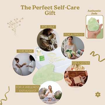Radiant Harmony Jade Gua Sha Stone - Safe Guasha Tool For Face, Giftable, Authentic & Travel Friendly w/Instructions