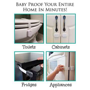 Baby Safety Locks for Cabinets & Drawers | Easy Install 3M Adhesive