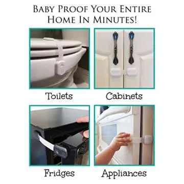 Baby Safety Locks for Cabinets & Drawers | Easy Install 3M Adhesive