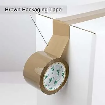 BOMEI PACK 3 inch Brown Packing Tape, 6 Refills Rolls Wide Packaging Tape for Moving, Shipping and Storage, 2.4 Mil x 60 Yards