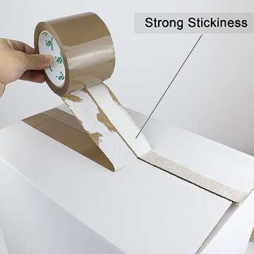 BOMEI PACK 3 inch Brown Packing Tape, 6 Refills Rolls Wide Packaging Tape for Moving, Shipping and Storage, 2.4 Mil x 60 Yards