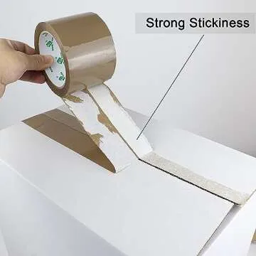 BOMEI PACK 3 inch Brown Packing Tape, 6 Refills Rolls Wide Packaging Tape for Moving, Shipping and Storage, 2.4 Mil x 60 Yards