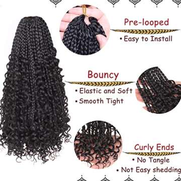 Beverlee 14 Inch Boho Box Braids - Lightweight Crochet Hair