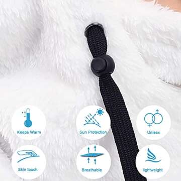 Shy Velvet Balaclava Wind-Resistant Winter Face Mask,Fleece Ski Mask for Men and Women,Warm Face Cover Hat Cap Scarf Sherpa Hood Ski Mask White