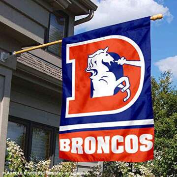 WinCraft Denver Broncos Throwback Vintage Two Sided House Flag