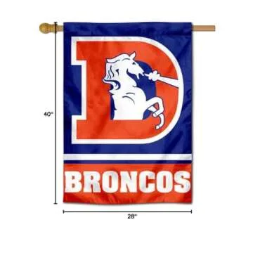 WinCraft Denver Broncos Throwback Vintage Two Sided House Flag
