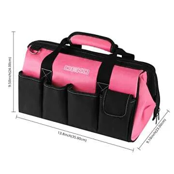 DEKOPRO Pink Tool Set, 180-Piece Pink Tool Kit for women, Home Repairing Tool Kit with Wide Mouth Open Storage Tool Bag, Household Hand Tool Set for DIY, Best Gifts and Basic Home Maintenance