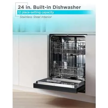 Experience Efficiency with BLACK+DECKER 24" Built-In Dishwasher - 12 Place Settings and 6 Wash Progr...
