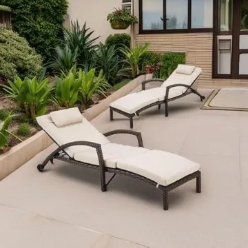 HOMREST Outdoor Chaise Lounge Chairs Set for Relaxation