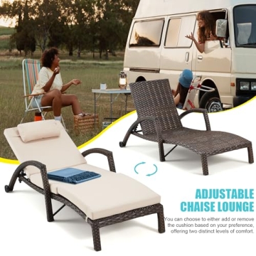 HOMREST Outdoor Chaise Lounge Chairs Set for Relaxation