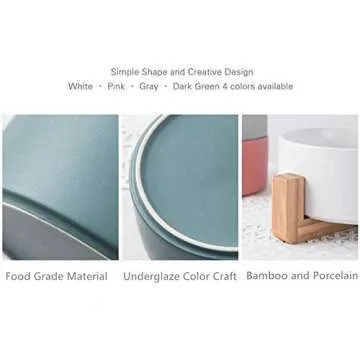 Stylish SAROSORA Ceramic Succulent Planter with Bamboo Tray