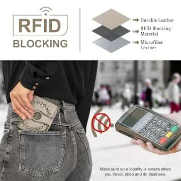 Tipmile RFID Blocking Leather Wallet for Women
