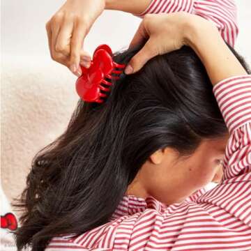 Hello Kitty x Kitsch Recycled Plastic Bow Shape Hair Claw, Medium Claw Clips for Women and Girls, Cute Valentines Day Gift for Her, 1pc (Red) - Valentines Day Gifts