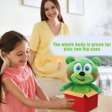 Verceco Singing Stuffed Animals Green Bear Music Plush Toys for Toddler 1-3 Stuffed Bear Plushies Toys for Kids Birthday 12" (Bear)