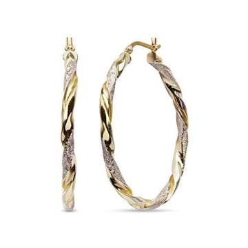 LeCalla Premium Sterling Silver Medium Hoop Earrings
