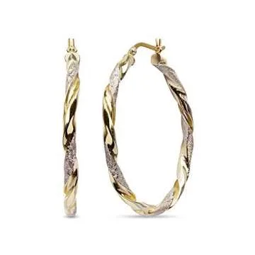 LeCalla Premium Sterling Silver Medium Hoop Earrings