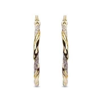 LeCalla Premium Sterling Silver Medium Hoop Earrings