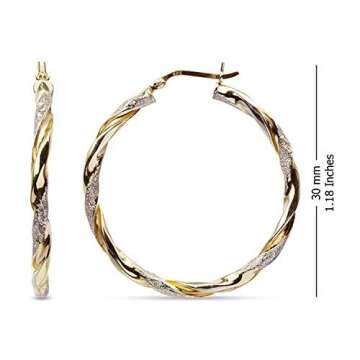 LeCalla Premium Sterling Silver Medium Hoop Earrings