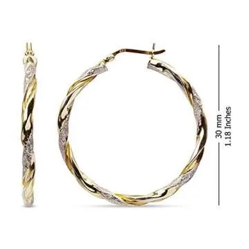 LeCalla Premium Sterling Silver Medium Hoop Earrings