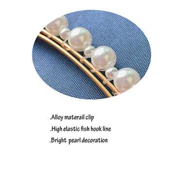 12PCS Pearls Hair Clips Elegant Hair Accessories for Girls Women Lady Bridal Weeding White Pearl Hairpins Clips Rhinestones Hair Barrettes (Gold Hair Clips)