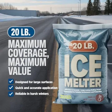 Maple99 Ice Melt Safer for Concrete - 20 lb Bag, Ice Crusher Blend Snow Salt