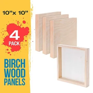 Premium Birch Wood Paint Pouring Panel Boards - 10" x 10"