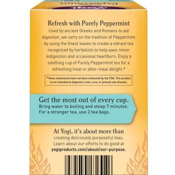 Yogi Tea - Purely Peppermint Tea (6 Pack) - Supports Healthy Digestion - Caffeine Free - 96 Organic ...
