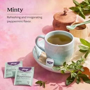 Yogi Tea - Purely Peppermint Tea (6 Pack) - Supports Healthy Digestion - Caffeine Free - 96 Organic Herbal Tea Bags