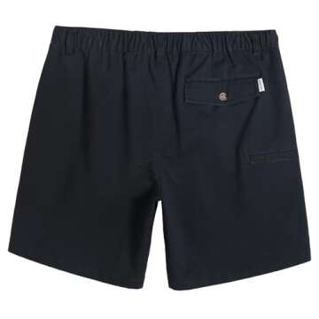 maamgic Men's Classic-fit 7" Cotton Casual Golf Shorts Elastic Waistband with Multi-Pocket Daily Wear Walking Summer Outfit Navy Blue 34