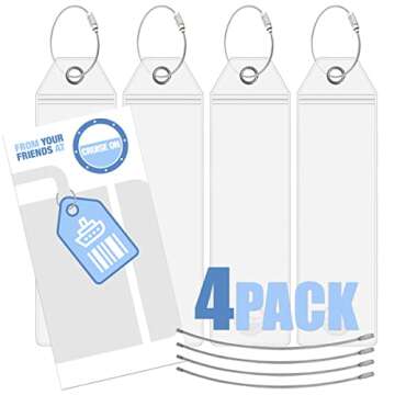 Disney Cruise Luggage Tag Holder by Cruise On [4 Pack] for All Disney Cruise Line DCL Ships Dream, Fantasy, Magic, Wonder, Wish, Treasure, Adventure & Destiny in 2025 & 2026