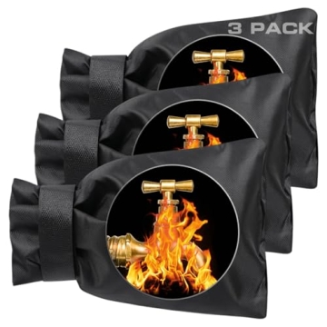 Outdoor Faucet Covers for Winter Freeze Protection - 3 Pack, Thickened Insulated Pipe Covers for Out...