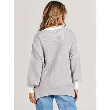 ANRABESS Women's Oversized Crewneck Sweater - Fall 2024