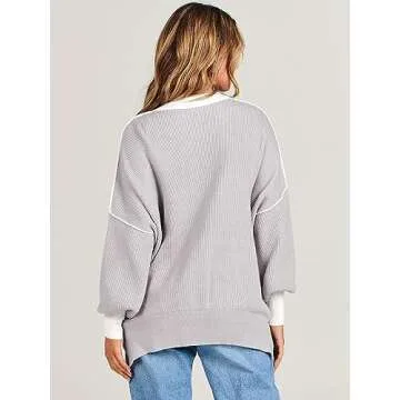 ANRABESS Women's Oversized Crewneck Sweater - Fall 2024
