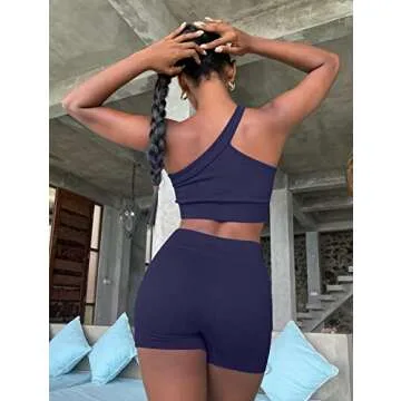 Stylish OLCHEE One Shoulder Workout Set for Women