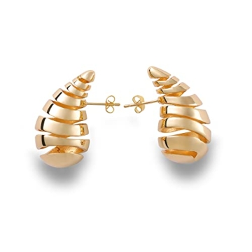 Apsvo Stylish Chunky Gold Hoop Earrings – Lightweight Luxury