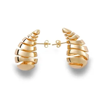 Apsvo Stylish Chunky Gold Hoop Earrings – Lightweight Luxury