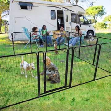 Kfvigoho Outdoor Dog Playpen - Expandable, Anti-Rust Solution