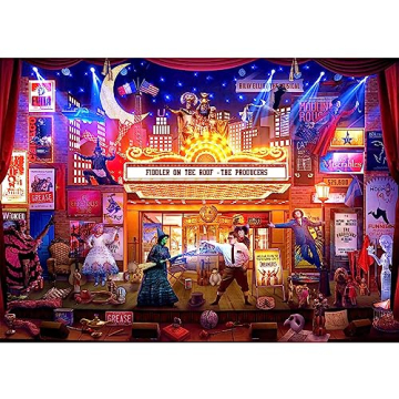 Broadway's Best 1000-Piece Jigsaw Puzzle by Rachid Lotf | Fun Brain Teaser, Toys & Games for Kids and Adults | 28 x 20 Inches