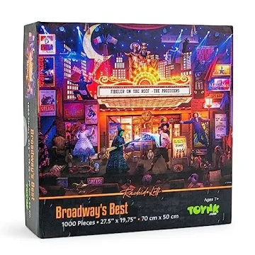 Broadway's Best 1000-Piece Jigsaw Puzzle by Rachid Lotf | Fun Brain Teaser, Toys & Games for Kids and Adults | 28 x 20 Inches