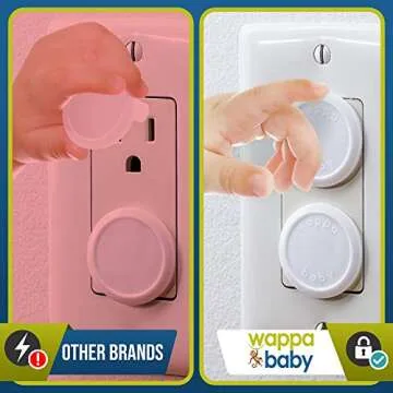 Outlet Covers Baby Proofing (32 Pack) By Wappa Baby | Safe & Secure Electric Plug Protectors | Sturdy Childproof Socket Covers For Home & Office | Easy Installation | Protect Toddlers & Babies | White