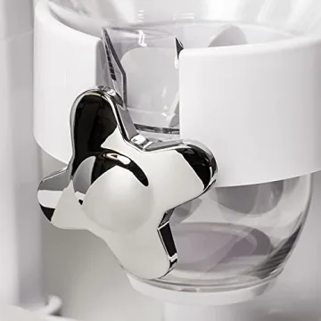 Zevro /GAT201C Indispensable Dry Food Dispenser, Dual Control, White/Chrome