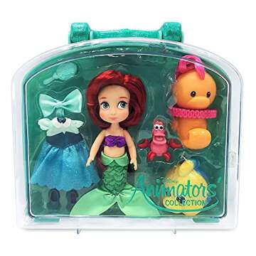 Disney Store Official Ariel Animators' Collection Mini Doll Play Set - The Little Mermaid - 5 Inches...
